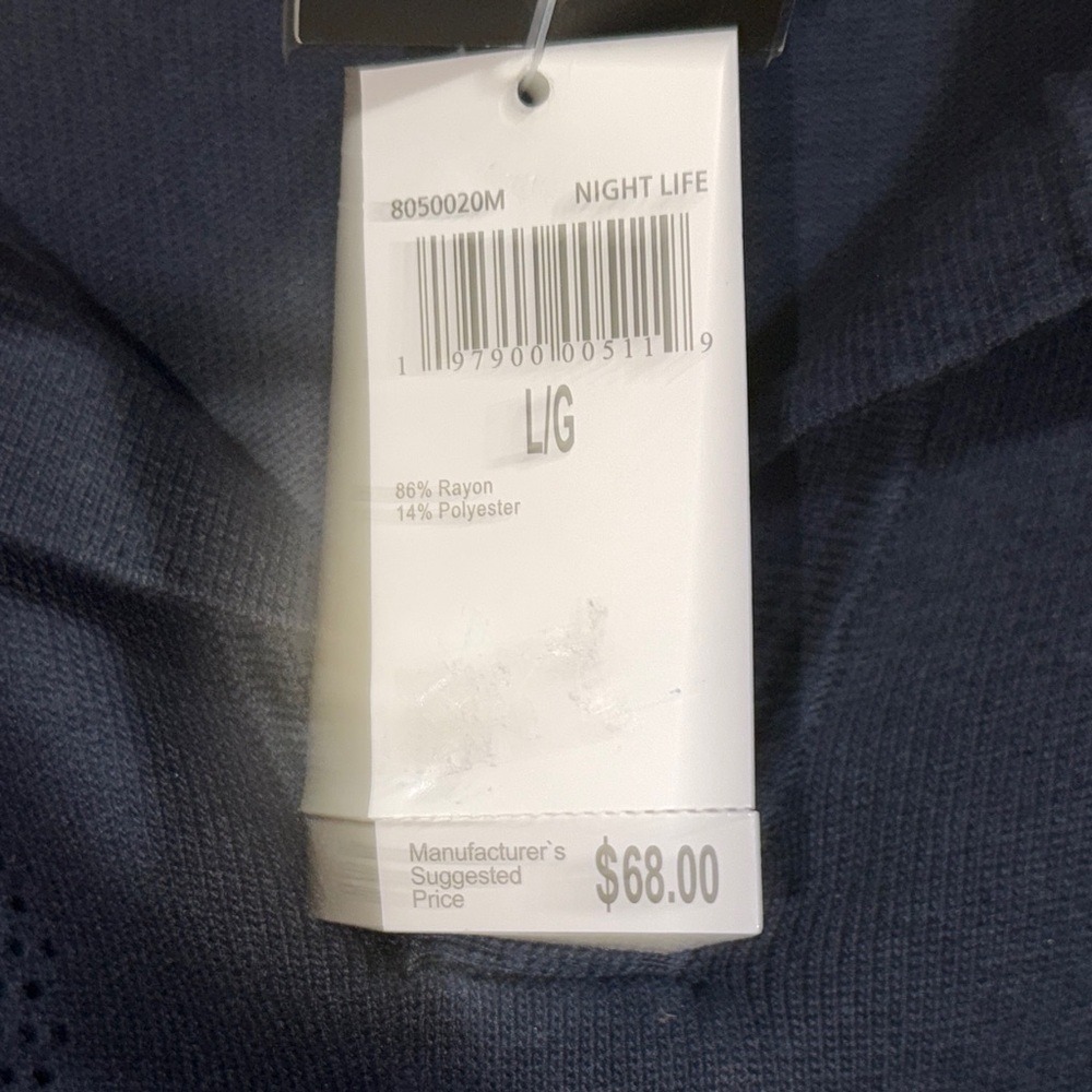 NWT Truth By Republic Men's Short Sleeve Pointelle Polo Sweater-Night Life-L - Picture 8 of 8